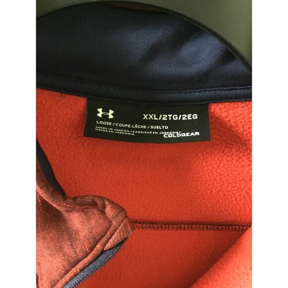 Under Armour Loose Coldgear Men's Cranberry 1/4 Zip Slub Pullover size XXL - Picture 3 of 3